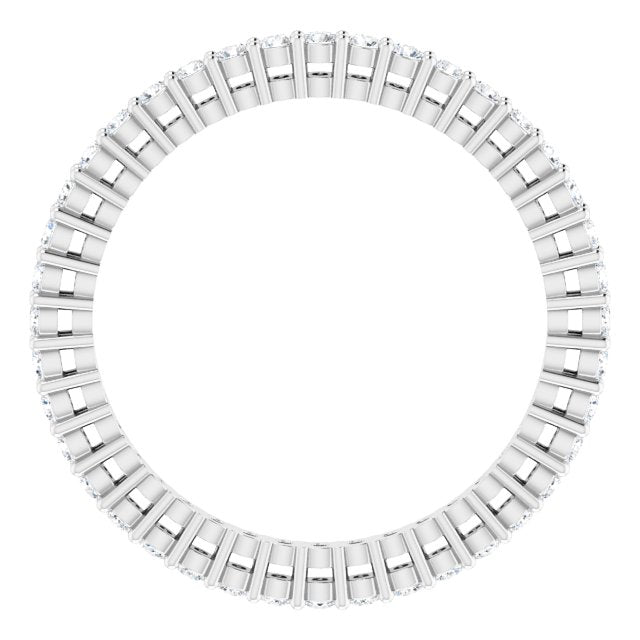Platinum Round Lab-Grown Diamond Shared-Prong Eternity Band – 1.5 mm Stones (1/2 CTW) - view 2