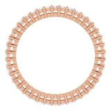 14K Gold Round Natural Diamond Shared-Prong Eternity Band – 1.5 mm Stones (1/2–5/8 CTW) - Rose Gold - view 2