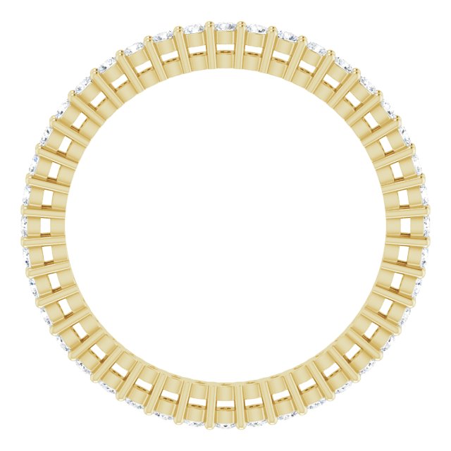 14K Gold Round Lab-Grown Diamond Shared-Prong Eternity Band – 1.5 mm Stones (1/2 CTW) - Yellow Gold - view 2