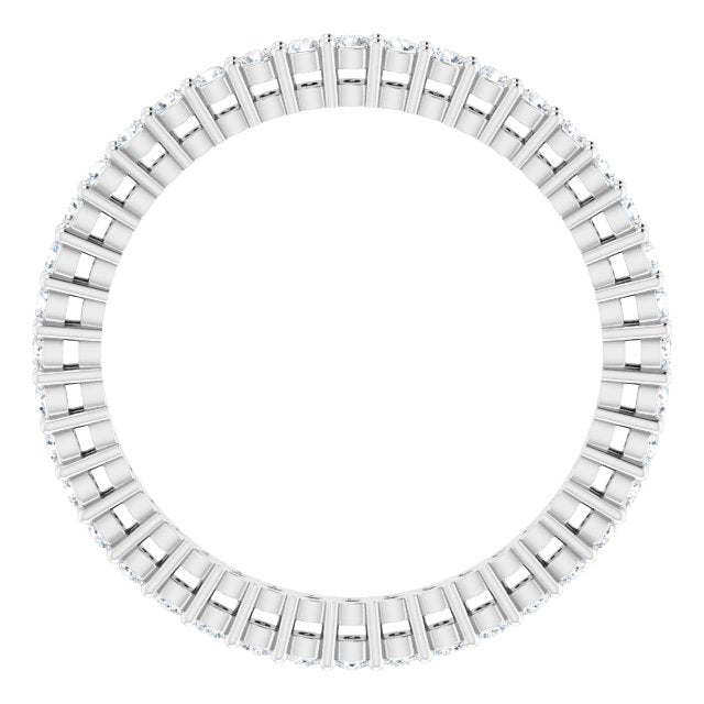 Platinum Round Lab-Grown Diamond Shared-Prong Eternity Band – 1.5 mm Stones (1/2 CTW) - view 2