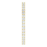 14K Gold Round Natural Diamond Shared-Prong Eternity Band – 1.5 mm Stones (1/2–5/8 CTW) - Yellow Gold - view 4