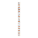 14K Gold Round Lab-Grown Diamond Shared-Prong Eternity Band – 1.5 mm Stones (1/2 CTW) - Rose Gold - view 4