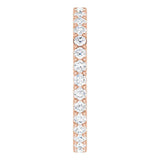 14K Gold Round Lab-Grown Diamond Shared-Prong Eternity Band – 1.7 mm Stones (1/2–5/8 CTW) - Rose Gold - view 4