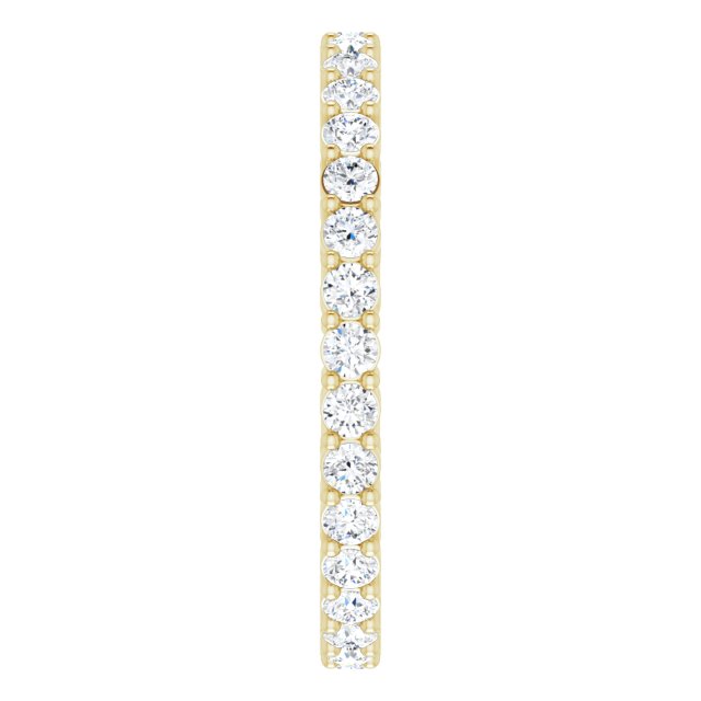 14K Gold Round Lab-Grown Diamond Shared-Prong Eternity Band – 1.7 mm Stones (1/2–5/8 CTW) - Yellow Gold - view 4