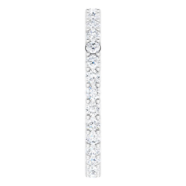 14K Gold Round Lab-Grown Diamond Shared-Prong Eternity Band – 1.7 mm Stones (1/2–5/8 CTW) - White Gold - view 4