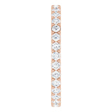 14K Gold Round Lab-Grown Diamond Shared-Prong Eternity Band – 1.7 mm Stones (1/2–5/8 CTW) - Rose Gold - view 4