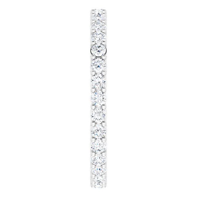 14K Gold Round Lab-Grown Diamond Shared-Prong Eternity Band – 1.7 mm Stones (1/2–5/8 CTW) - White Gold - view 4