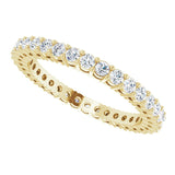 14K Gold Round Lab-Grown Diamond Shared-Prong Eternity Band – 1.7 mm Stones (1/2–5/8 CTW) - Yellow Gold - view 5
