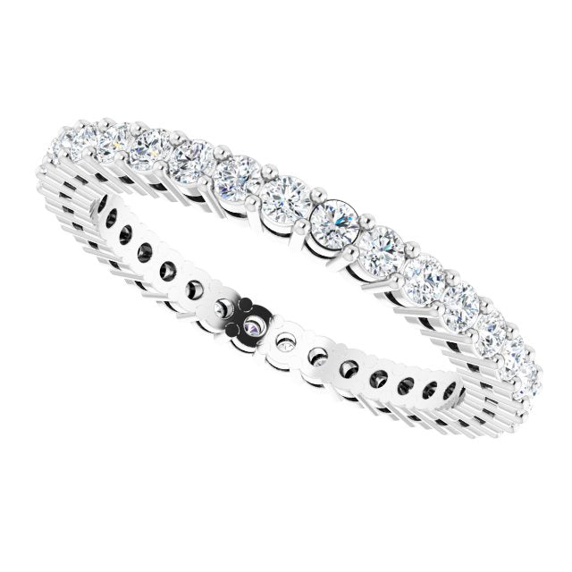 Platinum Round Natural Diamond Shared-Prong Eternity Band – 1.7 mm Stones (1/2–3/4 CTW) - view 5