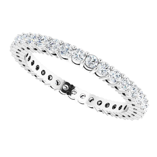 Platinum Round Lab-Grown Diamond Shared-Prong Eternity Band – 1.7 mm Stones (1/2–5/8 CTW) - view 5