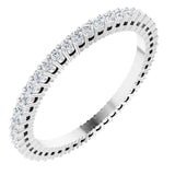 14K Gold Round Natural Diamond Shared-Prong Eternity Band – 1.3 mm Stones (3/8–1/2 CTW) - White Gold