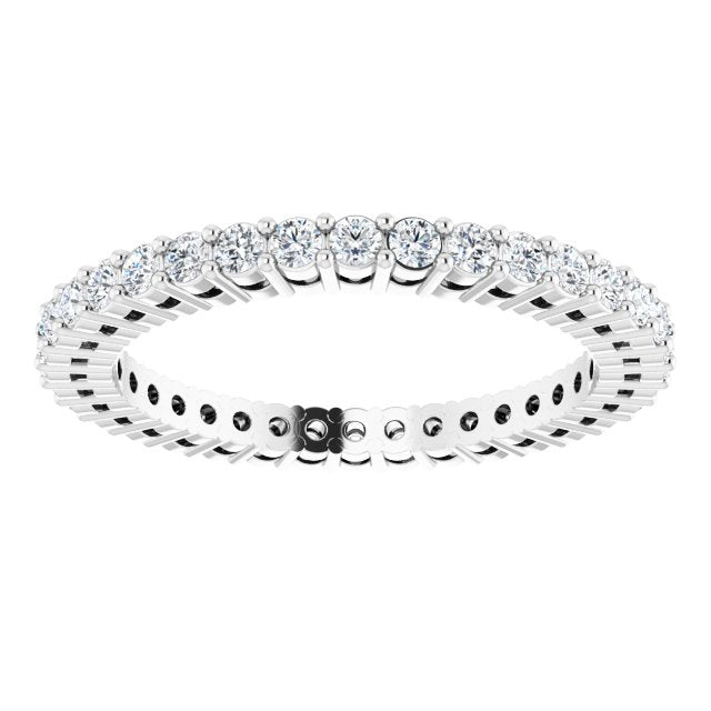 Platinum Round Lab-Grown Diamond Shared-Prong Eternity Band – 1.5 mm Stones (1/2 CTW) - view 3