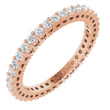 14K Gold Round Lab-Grown Diamond Shared-Prong Eternity Band – 1.5 mm Stones (1/2 CTW) - Rose Gold