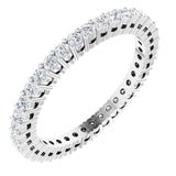 14K Gold Round Lab-Grown Diamond Shared-Prong Eternity Band – 1.5 mm Stones (1/2 CTW) - White Gold