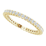 14K Gold Round Lab-Grown Diamond Shared-Prong Eternity Band – 1.5 mm Stones (1/2 CTW) - Yellow Gold - view 5