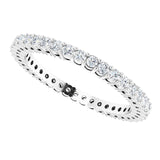 14K Gold Round Lab-Grown Diamond Shared-Prong Eternity Band – 1.5 mm Stones (1/2 CTW) - White Gold - view 5