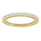 14K Gold Round Lab-Grown Diamond Shared-Prong Eternity Band – 1.5 mm Stones (1/2 CTW) - Yellow Gold - view 3