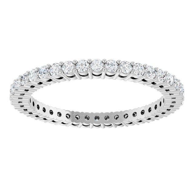 Platinum Round Lab-Grown Diamond Shared-Prong Eternity Band – 1.5 mm Stones (1/2 CTW) - view 3