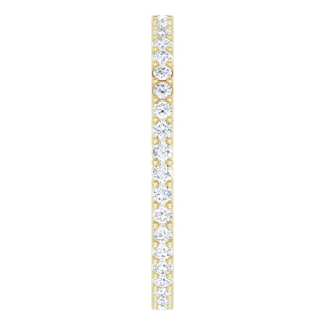 14K Gold Round Lab-Grown Diamond Shared-Prong Eternity Band – 1.5 mm Stones (1/2 CTW) - Yellow Gold - view 4