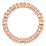 14K Gold Round Lab-Grown Diamond Shared-Prong Eternity Band – 1.7 mm Stones (1/2–5/8 CTW) - Rose Gold - view 2