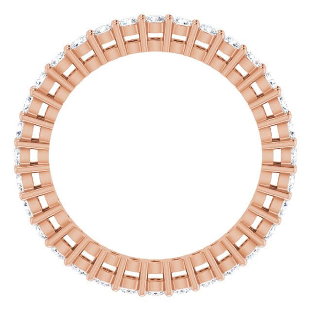 14K Gold Round Lab-Grown Diamond Shared-Prong Eternity Band – 1.7 mm Stones (1/2–5/8 CTW) - Rose Gold - view 2