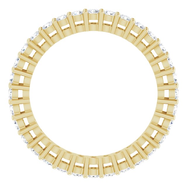 14K Gold Round Lab-Grown Diamond Shared-Prong Eternity Band – 1.7 mm Stones (1/2–5/8 CTW) - Yellow Gold - view 2