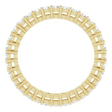 14K Gold Round Natural Diamond Shared-Prong Eternity Band – 1.7 mm Stones (1/2–3/4 CTW) - Yellow Gold - view 2