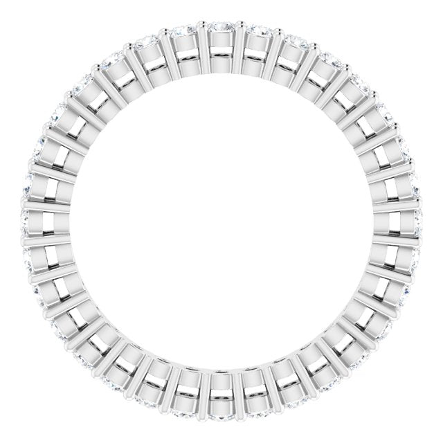 14K Gold Round Lab-Grown Diamond Shared-Prong Eternity Band – 1.7 mm Stones (1/2–5/8 CTW) - White Gold - view 2