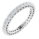 Platinum Round Natural Diamond Shared-Prong Eternity Band – 1.7 mm Stones (1/2–3/4 CTW)