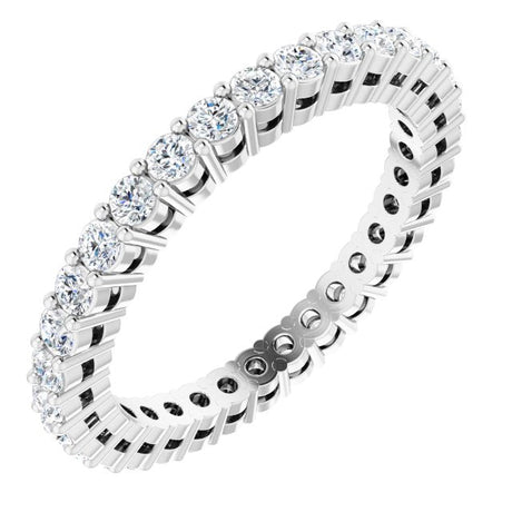 Platinum Round Lab-Grown Diamond Shared-Prong Eternity Band – 1.7 mm Stones (1/2–5/8 CTW)