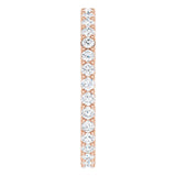 14K Gold Round Lab-Grown Diamond Shared-Prong Eternity Band – 1.7 mm Stones (1/2–5/8 CTW) - Rose Gold - view 4