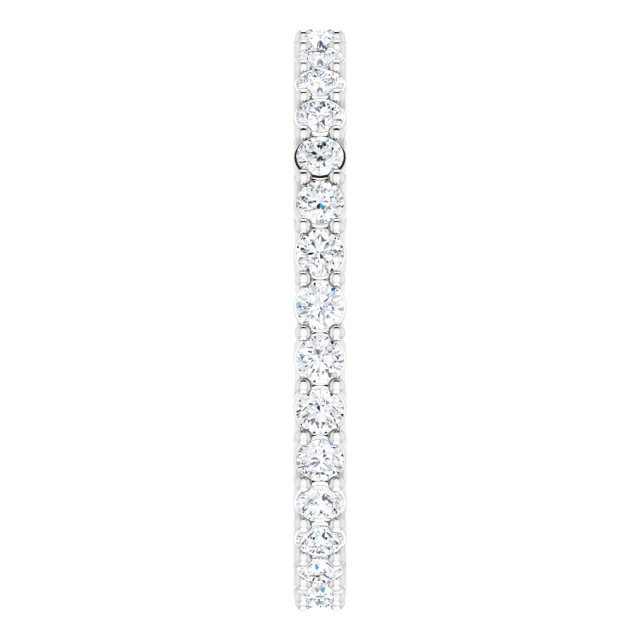 14K Gold Round Lab-Grown Diamond Shared-Prong Eternity Band – 1.7 mm Stones (1/2–5/8 CTW) - White Gold - view 4