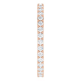 14K Gold Round Lab-Grown Diamond Shared-Prong Eternity Band – 1.7 mm Stones (1/2–5/8 CTW) - Rose Gold - view 4