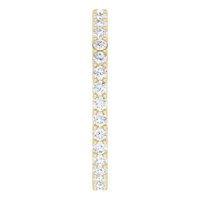 14K Gold Round Lab-Grown Diamond Shared-Prong Eternity Band – 1.7 mm Stones (1/2–5/8 CTW) - Yellow Gold - view 4