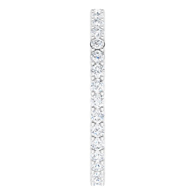 14K Gold Round Lab-Grown Diamond Shared-Prong Eternity Band – 1.7 mm Stones (1/2–5/8 CTW) - White Gold - view 4