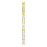 14K Gold Round Natural Diamond Shared-Prong Eternity Band – 1.3 mm Stones (3/8–1/2 CTW) - Yellow Gold - view 4