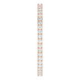 14K Gold Round Natural Diamond Shared-Prong Eternity Band – 1.3 mm Stones (3/8–1/2 CTW) - Rose Gold - view 4