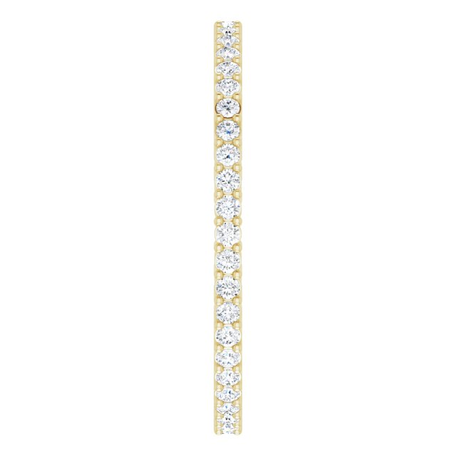 14K Gold Round Lab-Grown Diamond Shared-Prong Eternity Band – 1.3 mm Stones (3/8–1/2 CTW) - Yellow Gold - view 4