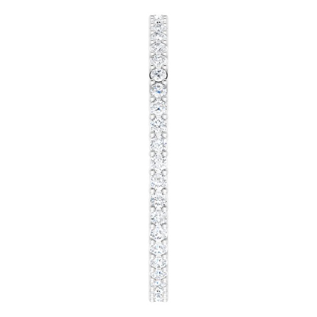 14K Gold Round Lab-Grown Diamond Shared-Prong Eternity Band – 1.3 mm Stones (3/8–1/2 CTW) - White Gold - view 4