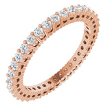 14K Gold Round Lab-Grown Diamond Shared-Prong Eternity Band – 1.5 mm Stones (1/2 CTW) - Rose Gold