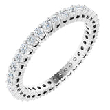 14K Gold Round Lab-Grown Diamond Shared-Prong Eternity Band – 1.5 mm Stones (1/2 CTW) - White Gold