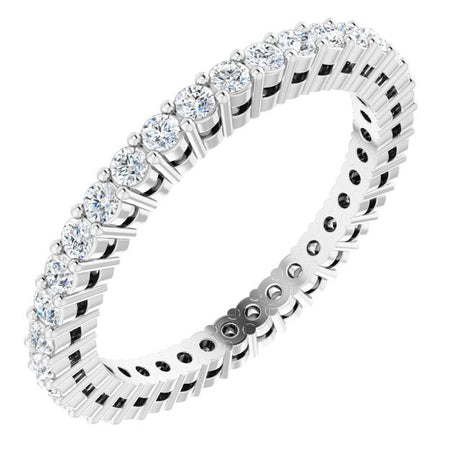 Platinum Round Lab-Grown Diamond Shared-Prong Eternity Band – 1.5 mm Stones (1/2 CTW)