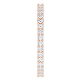 14K Gold Round Lab-Grown Diamond Shared-Prong Eternity Band – 1.5 mm Stones (1/2 CTW) - Rose Gold - view 4
