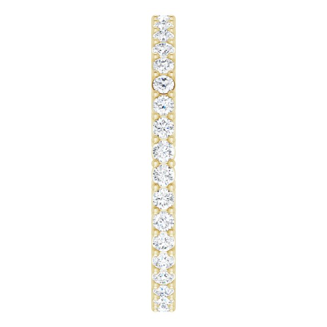 14K Gold Round Lab-Grown Diamond Shared-Prong Eternity Band – 1.5 mm Stones (1/2 CTW) - Yellow Gold - view 4