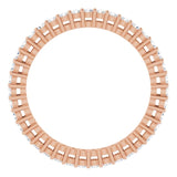 14K Gold Round Lab-Grown Diamond Shared-Prong Eternity Band – 1.5 mm Stones (1/2 CTW) - Rose Gold - view 2