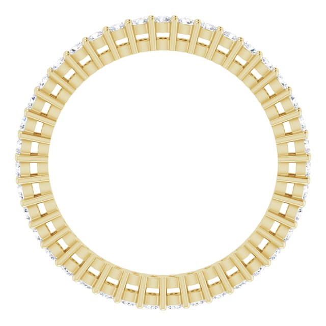 14K Gold Round Lab-Grown Diamond Shared-Prong Eternity Band – 1.5 mm Stones (1/2 CTW) - Yellow Gold - view 2