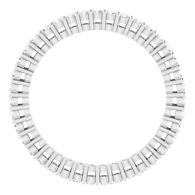 14K Gold Round Lab-Grown Diamond Shared-Prong Eternity Band – 1.5 mm Stones (1/2 CTW) - White Gold - view 2