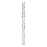 14K Gold Round Lab-Grown Diamond Shared-Prong Eternity Band – 1.5 mm Stones (1/2 CTW) - Rose Gold - view 4