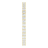 14K Gold Round Lab-Grown Diamond Shared-Prong Eternity Band – 1.5 mm Stones (1/2 CTW) - Yellow Gold - view 4