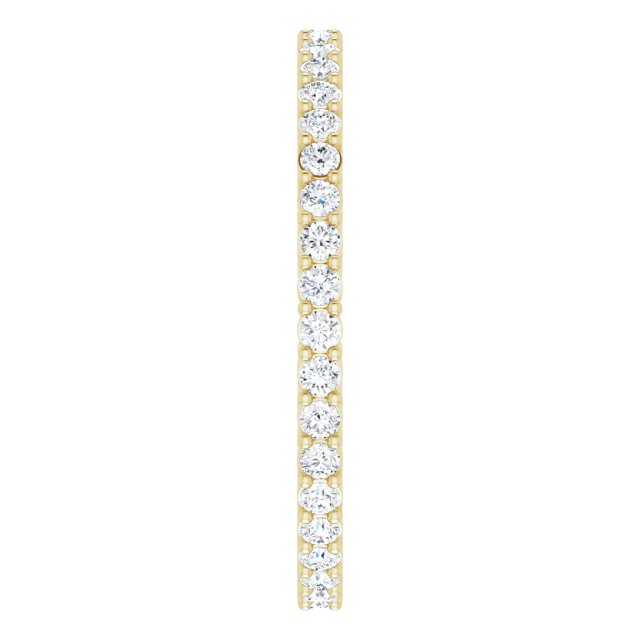 14K Gold Round Lab-Grown Diamond Shared-Prong Eternity Band – 1.5 mm Stones (1/2 CTW) - Yellow Gold - view 4
